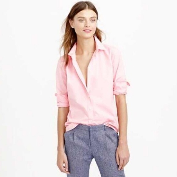 J. Crew Tops - J Crew Haberdashery Pink Button Down